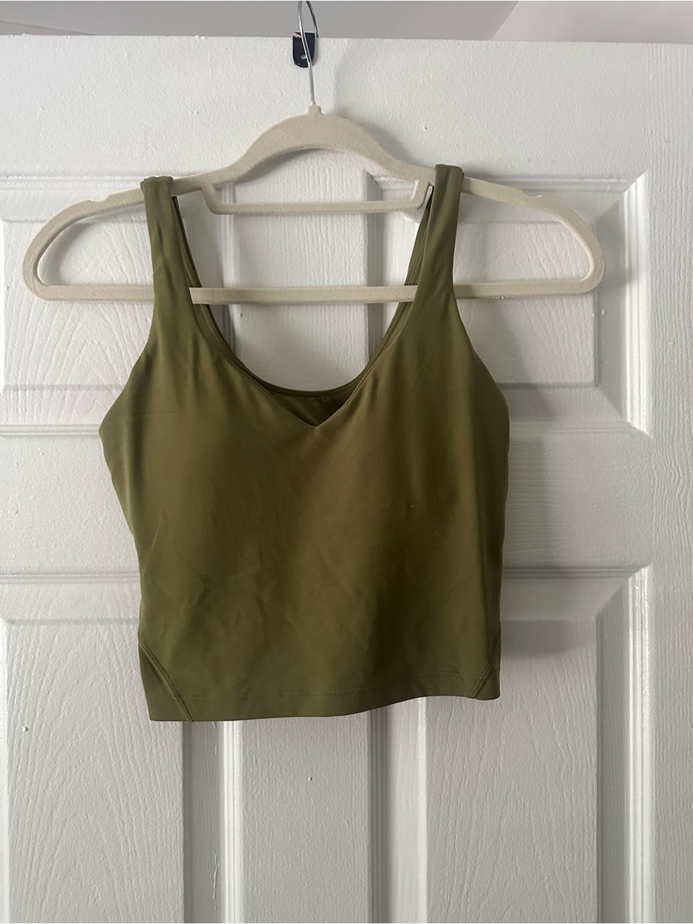 lululemon athletica Olive Green Scoop Neck Crop Tank